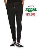 QUẦN JOGGER NAM VẢI THUN MÀU ĐEN JG60710T3