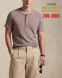ÁO THUN NAM TAY NGẮN CỔ HENLEY MÀU NÂU NHẠT AT60711N2