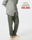 QUẦN DÀI LINEN NAM LƯNG CO GIÃN MÀU RÊU QL60730T1