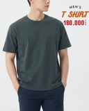 ÁO THUN NAM CỔ TRÒN TAY NGẮN MÀU RÊU AT60707T1