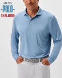 ÁO POLO NAM TAY DÀI MÀU XANH DƯƠNG NHẠT PL60804D2