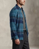 ÁO SƠ MI NAM TAY DÀI VẢI NỈ FLANNEL HỌA TIẾT CA RÔ MÀU XANH CỔ VỊT SM60711H5