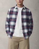 ÁO SƠ MI NAM TAY DÀI VẢI NỈ FLANNEL HỌA TIẾT CA RÔ MÀU XANH DƯƠNG PHỐI ĐỎ SM60711H3