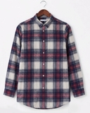 ÁO SƠ MI NAM TAY DÀI VẢI NỈ FLANNEL HỌA TIẾT CA RÔ MÀU XANH DƯƠNG PHỐI ĐỎ SM60711H3
