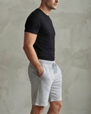 QUẦN SHORT UNISEX VẢI THUN LƯNG CO GIÃN MÀU XÁM TRẮNG QS60630V5