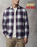 ÁO SƠ MI NAM TAY DÀI VẢI NỈ FLANNEL HỌA TIẾT CA RÔ MÀU XANH DƯƠNG PHỐI ĐỎ SM60711H3