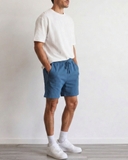 QUẦN SHORT UNISEX VẢI THUN LƯNG CO GIÃN MÀU XANH DƯƠNG QS60630V1
