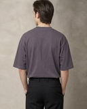 ÁO THUN NAM OVERSIZE CỔ TRÒN TAY NGẮN MÀU XÁM TRO AT60825T8