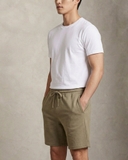 QUẦN SHORT UNISEX VẢI THUN LƯNG CO GIÃN MÀU RÊU QS60630V4