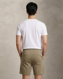 QUẦN SHORT UNISEX VẢI THUN LƯNG CO GIÃN MÀU RÊU QS60630V4