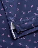 ÁO POLO GOLF NAM TAY NGẮN MÀU XANH NAVY HỌA TIẾT HỒNG HẠC PL60910H6