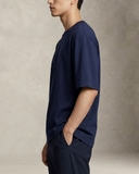 ÁO THUN NAM OVERSIZE CỔ TRÒN TAY NGẮN MÀU XANH NAVY AT60825T11