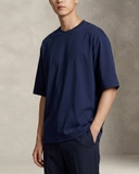 ÁO THUN NAM OVERSIZE CỔ TRÒN TAY NGẮN MÀU XANH NAVY AT60825T11
