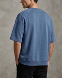 ÁO THUN NAM CỔ TRÒN TAY RAGLAN BO LAI MÀU XANH LAM AT60914T5