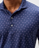 ÁO POLO GOLF NAM TAY NGẮN MÀU XANH NAVY HỌA TIẾT HỒNG HẠC PL60910H6