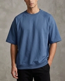 ÁO THUN NAM CỔ TRÒN TAY RAGLAN BO LAI MÀU XANH LAM AT60914T5