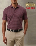 ÁO POLO GOLF NAM TAY NGẮN MÀU ĐỎ ĐÔ SỌC TRẮNG PL60910H11