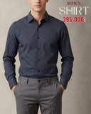 ÁO SƠ MI NAM PHOM SLIMFIT TAY DÀI HỌA TIẾT HOA NHÍ SM60922T7