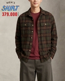 ÁO SƠ MI NAM PHOM RELAXED TAY DÀI VẢI NỈ FLANEL HỌA TIẾT CA RÔ SM6A05N4