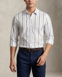 ÁO SƠ MI NAM PHOM SLIMFIT TAY DÀI MÀU TRẮNG KẺ SỌC ĐEN SM60921T5