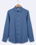 ÁO SƠ MI LINEN NAM PHOM SLIMFIT TAY DÀI MÀU XANH SM60923T3