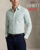 ÁO SƠ MI NAM PHOM SLIMFIT TAY DÀI MÀU XANH NGỌC KẺ SỌC DỌC SM60921T2
