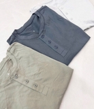 ÁO THUN NAM TAY NGẮN CỔ HENLEY XUẤT MỸ MÀU XANH RÊU AT60311N3