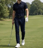 QUẦN DÀI GOLF NAM ỐNG ĐỨNG LƯNG PHỐI THUN CO GIÃN MÀU XANH NAVY QG60808T3