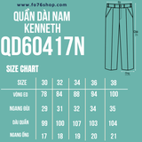 QUẦN DÀI NAM PHOM SLIM CO GIÃN XUẤT MỸ MÀU XANH LAM QD60417N