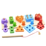 Thả hình 3D 4 tầng - đồ chơi gỗ giúp bé phát triển trí tuệ