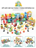 Đồ chơi lắp ráp mô hình thành phố khối duplo 108pcs đường và shop 1627-1