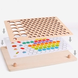 Đồ chơi giáo cụ Montessori - Gắp bi gỗ cho bé tập gắp, phân loại màu sắc, rèn luyện vận động tinh