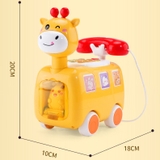 Điện thoại đồ chơi Hươu cao cổ đa năng có đèn, phát nhạc cho bé và có bánh xe di chuyển