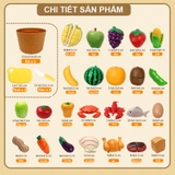 Bộ Đồ Chơi Bóc, Cắt Trái Cây, Rau Củ Và Thức Ăn Bằng Nhựa Cho Bé Học Nhận Biết, Rèn Kỹ Năng Vận Động