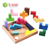 Đồ chơi gỗ - Tetris Rubik 3D độc đáo và đầy màu sắc