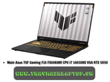 Main Asus TUF Gaming F16 FX608JHR CPU i7 14650HX VGA RTX 5050