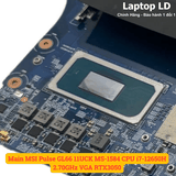 CPU Intel Core i7-12650H gắn trên main laptop MSI Pulse GL66 11UCK