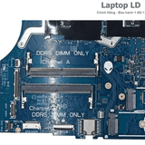 Khe RAM DDR5 trên main Dell Alienware X17 R2 LA-L613P