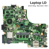 Mặt trước bo mạch chủ Asus X450CA hiển thị đầy đủ linh kiện