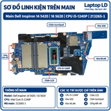Tổng thể mainboard Dell Inspiron 14 5420 16 5620 mã 213265-1