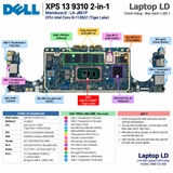 Tổng thể mainboard Dell XPS 13 9310 2-in-1 mã LA-J851P