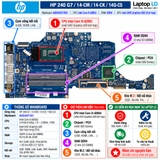 Tổng thể mainboard HP 240 G7 14-CM 14-CK 14Q-CS mã 6050A2977601