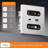 Ổ cắm sạc USB Type A+C và Sạc dây Type C + Lightning Siron R70 70H452