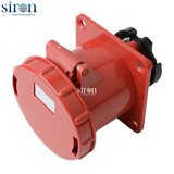 Ổ công nghiệp âm màu đỏ IP67 3P+E 6h 63A 380~415V Siron S67R46-63R1