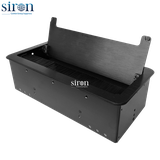 Bộ ổ cắm âm bàn gồm 4 ổ cắm Schuko nắp lật màu đen Siron SR-TAA0B-4687