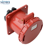 Ổ cắm âm đỏ IP67 3P+N+E 6h 63A 220~380V, 240~415V Siron S67R56-63R1