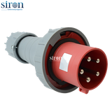Phích cắm di động màu đỏ IP67 3P+N+E 6h 63A 220~415V Siron P67F56-63R2