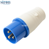 Phích cắm di động màu xanh IP44 2P+E 6h 32A 220~250V Siron P44F36-32B1