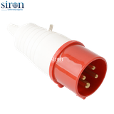 Phích cắm di động màu đỏ IP44 3P+E 6h 16A 380~415V Siron P44F46-16R2