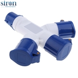 Ổ cắm nối chia ra 3 màu xanh IP44 2P+E 6h 16A 220V Siron S44C336-16B1